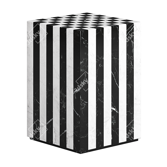 Marble Game Side Table | Minimalist Statement 3D model image 1