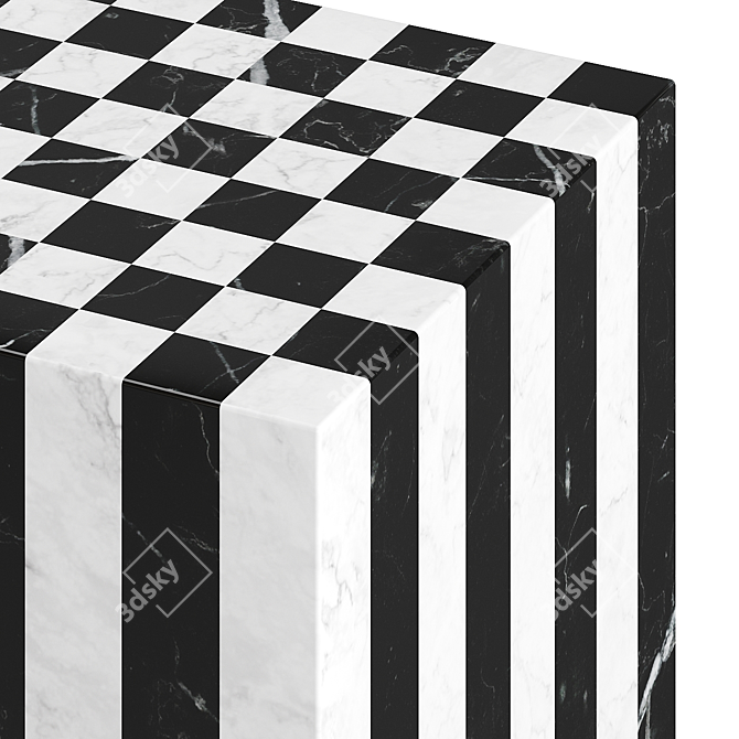 Marble Game Side Table | Minimalist Statement 3D model image 2