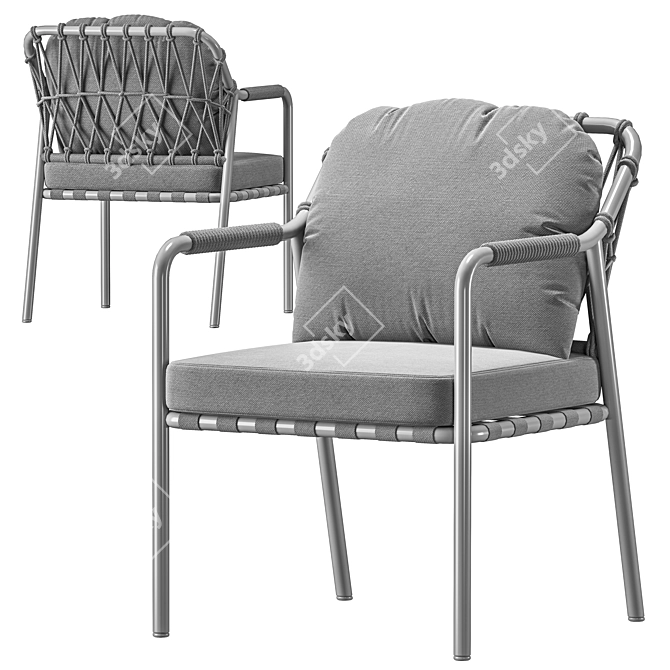 Modern Outdoor Sette Chair Set 3D model image 1