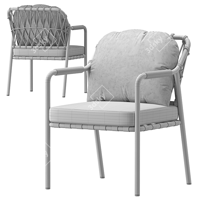 Modern Outdoor Sette Chair Set 3D model image 3