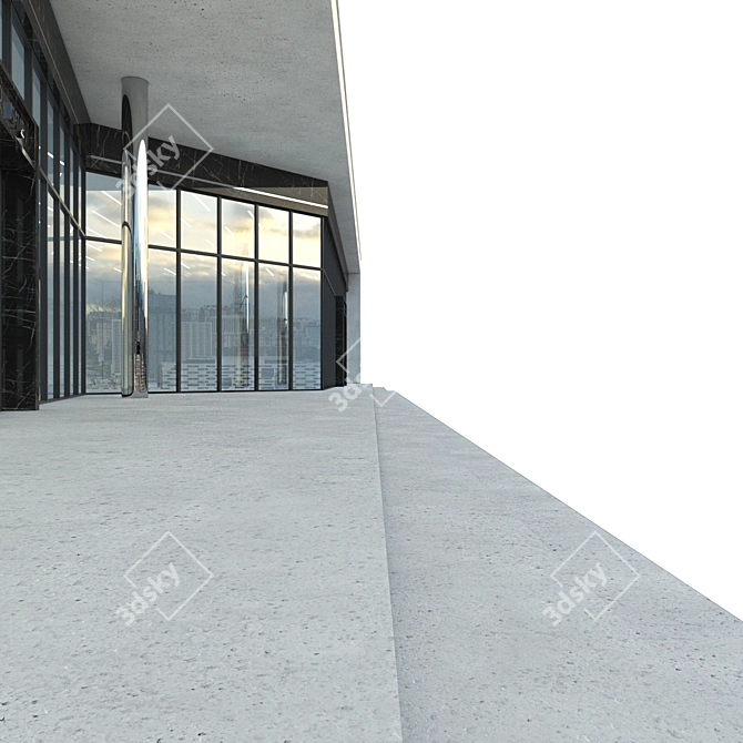 Highly Detailed Modern Commercial Building 3D model image 6