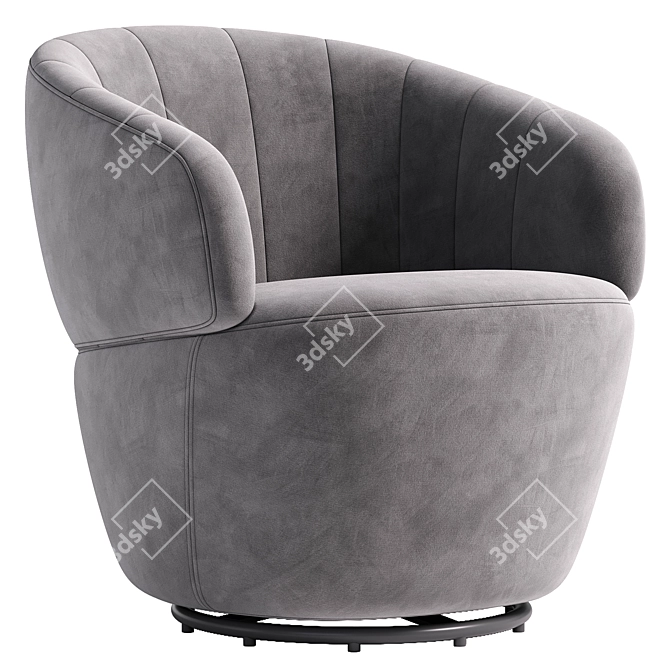 Chic Brown Swivel Chair 3D model image 1