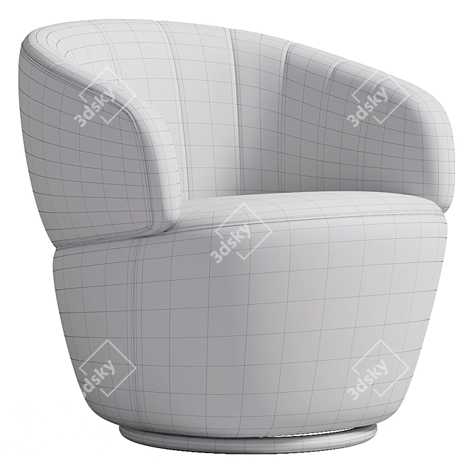 Chic Brown Swivel Chair 3D model image 2