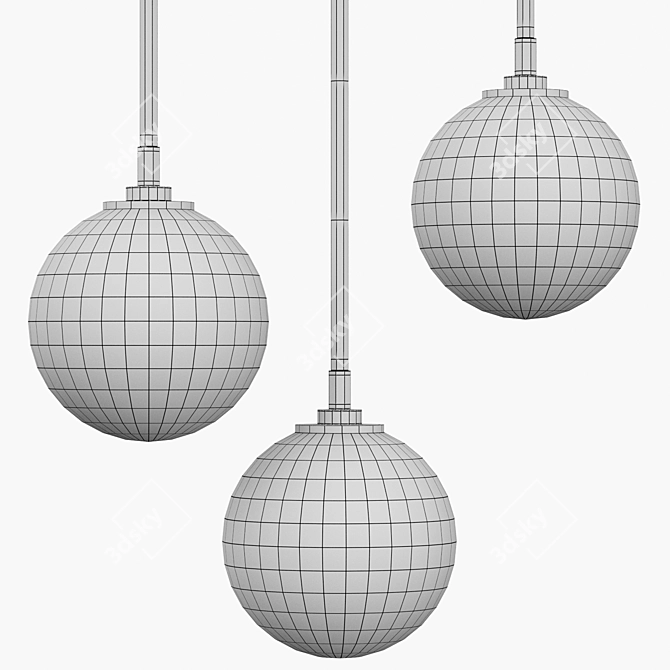 Geometric LED Pendant Light 3D model image 3