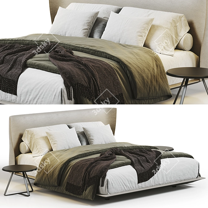 Italian Design B&B Bed Model 3D model image 1