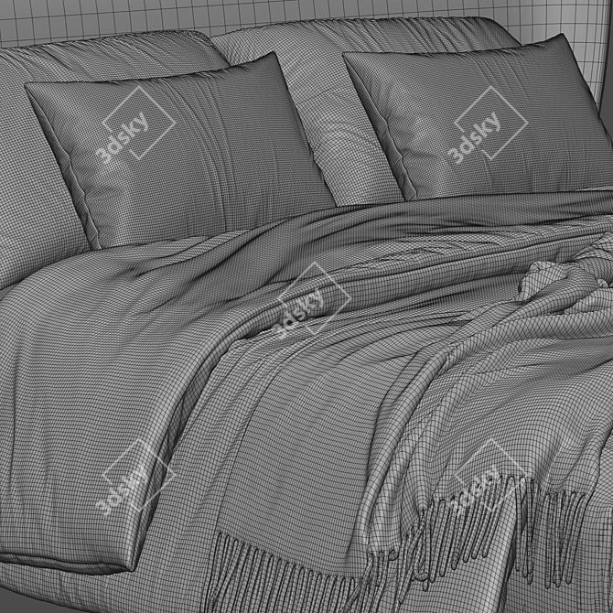 Italian Design B&B Bed Model 3D model image 4