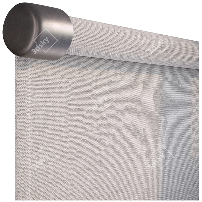 Linen Tulle Roll-Up Blinds 3D model image 5