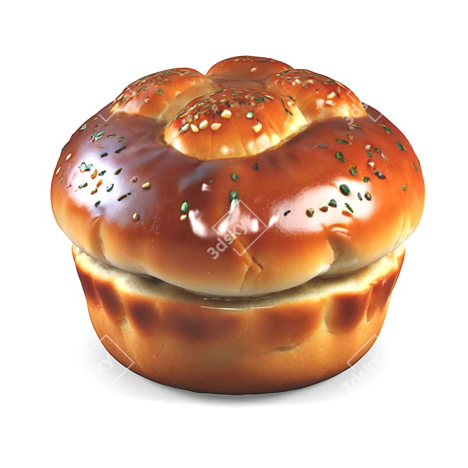 Plush Bread Rolls 3D model image 3