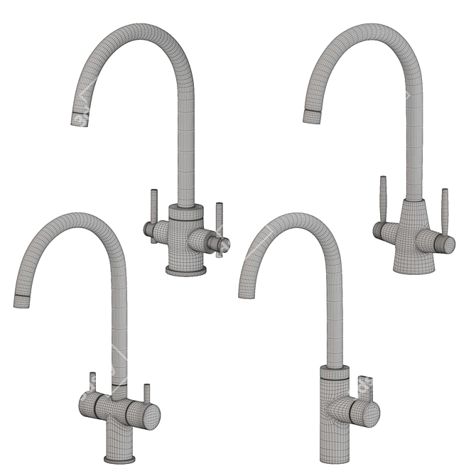 Sleek Delphi Kitchen Sink Tap 3D model image 7