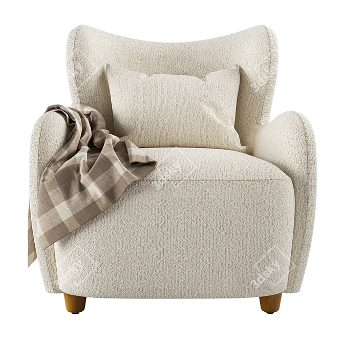 Elegant Jodie Wing Chair Design 3D model image 2