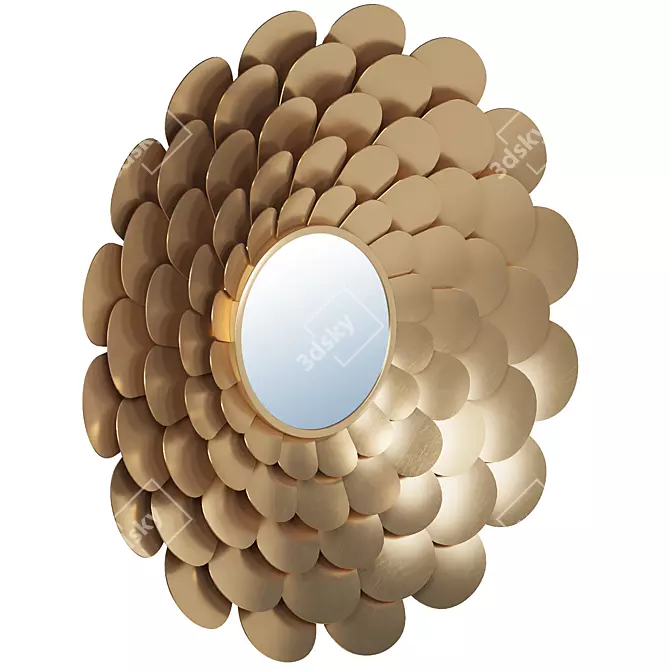 Glasar Golden Flower Wall Mirror 3D model image 2