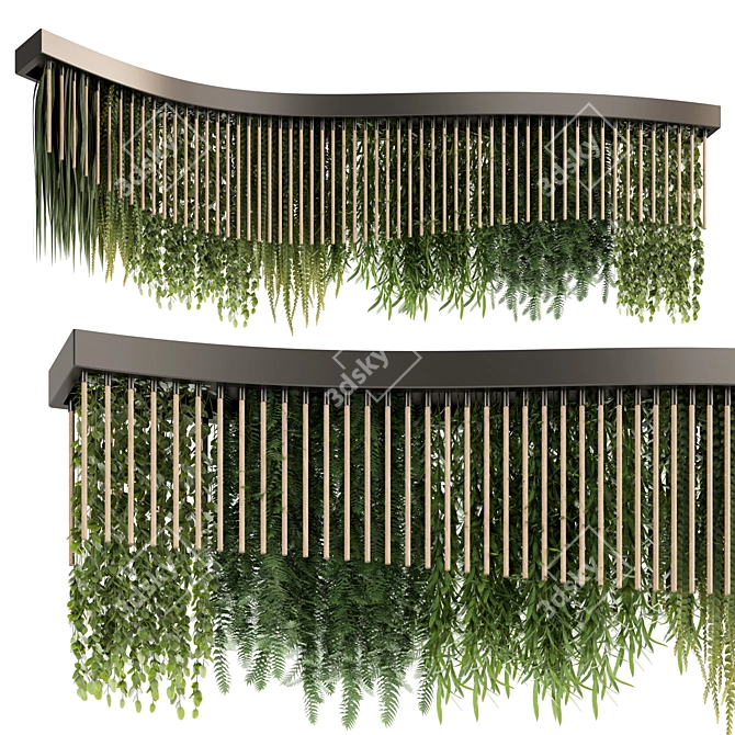 High-Quality Hanging Indoor Plant Set 3D model image 5