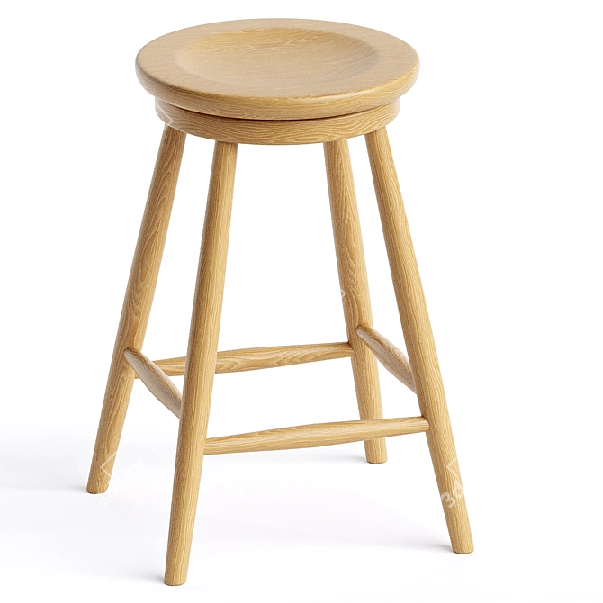 Rustic Charm with Haskin Stool 3D model image 5