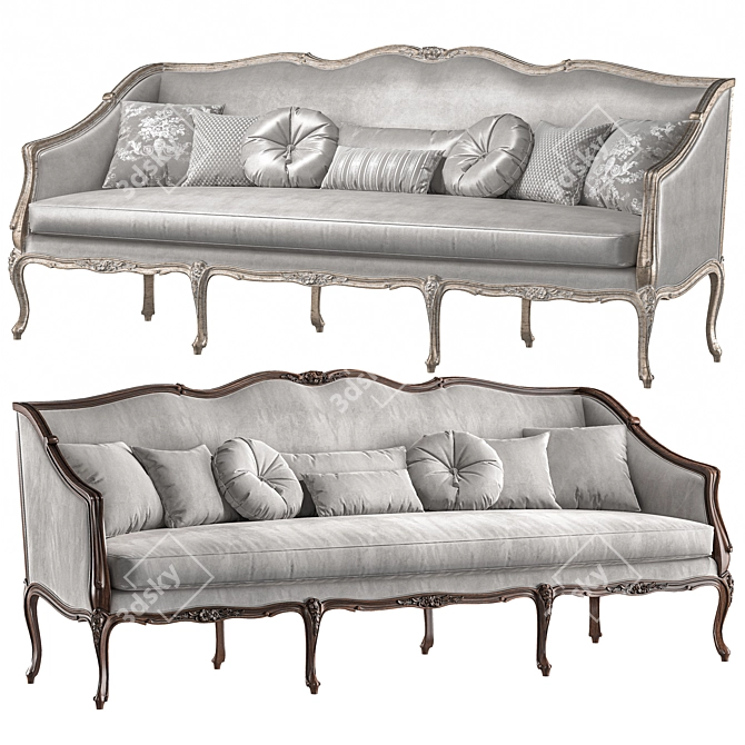 Elegant Provincial Art Sofa 3D model image 1