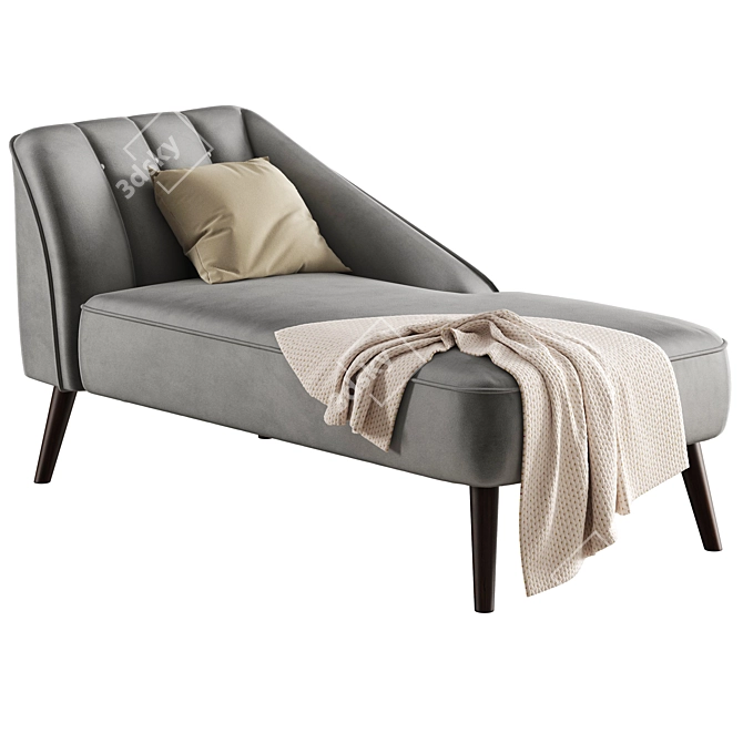 Velvet Grey Mona Couch, 3D Model 3D model image 1