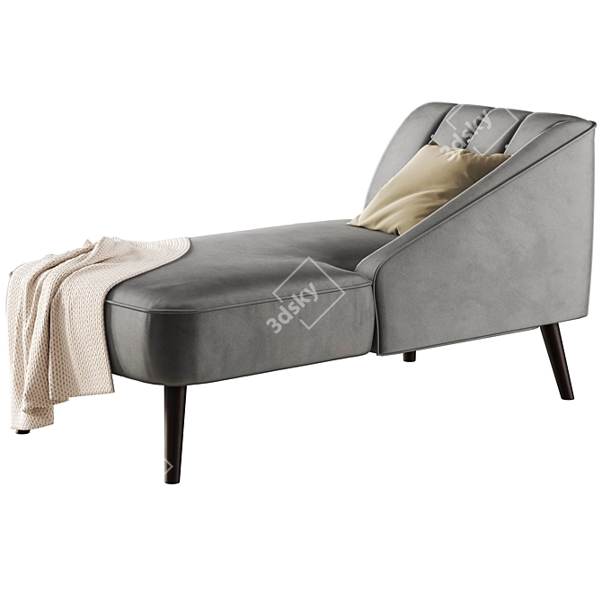 Velvet Grey Mona Couch, 3D Model 3D model image 3