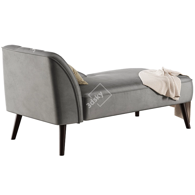 Velvet Grey Mona Couch, 3D Model 3D model image 4