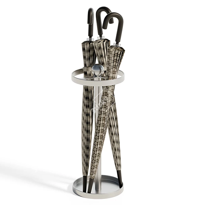 Stylish Steel Umbrella Holder Stand 3D model image 1