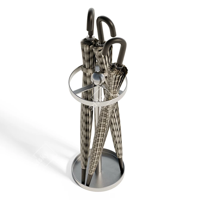 Stylish Steel Umbrella Holder Stand 3D model image 3