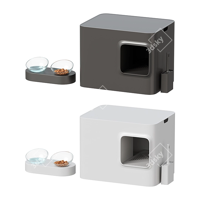 Pet Accessories Set in 3 Colors 3D model image 2