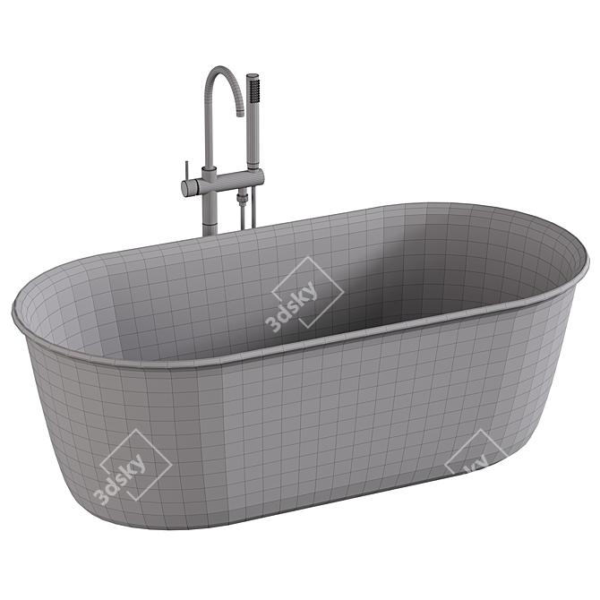 Luxury Relax Lua Freestanding Bathtub 3D model image 3