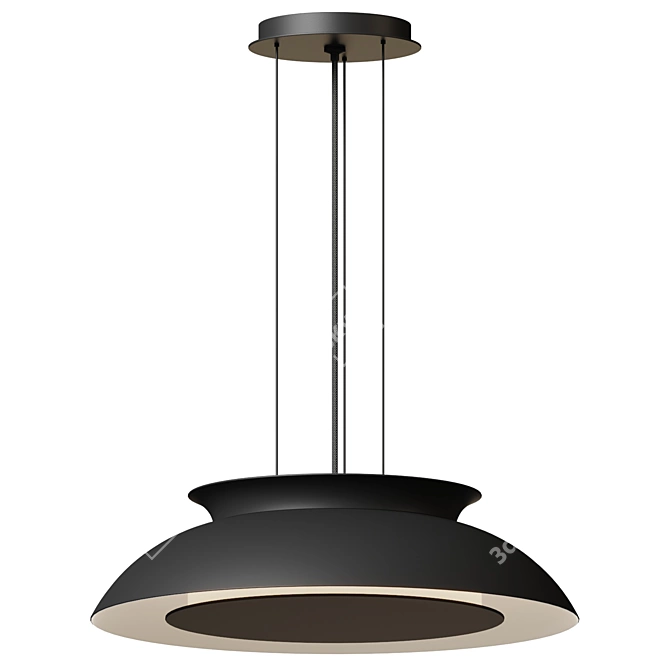 Eclipse Ring Pendant Light Black 3D model image 1