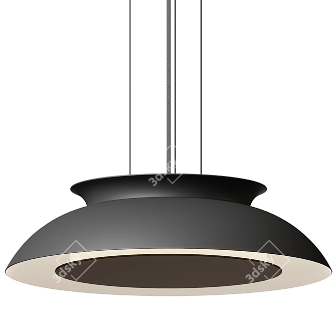 Eclipse Ring Pendant Light Black 3D model image 3