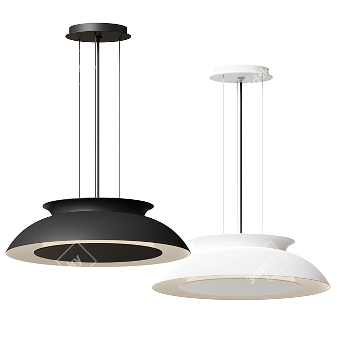 Eclipse Ring Pendant Light Black 3D model image 4