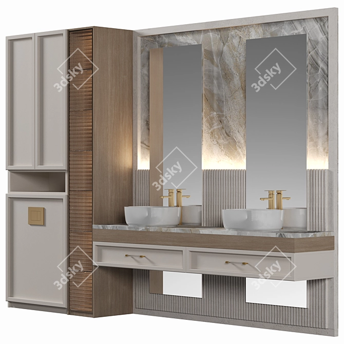 High-Quality Bathroom Furniture Set 3D model image 5