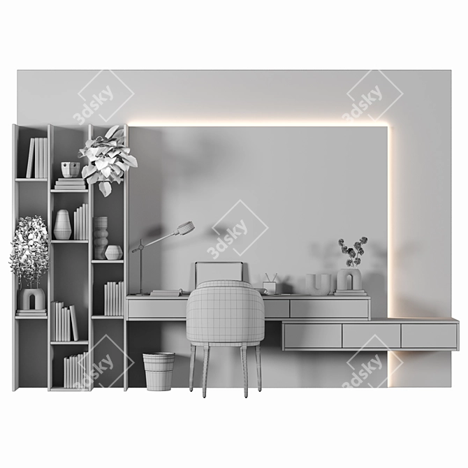 Modern Home Office Furniture Set 3D model image 4