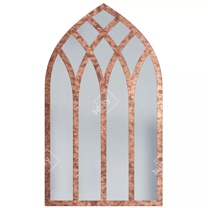 Cathedral Bronze Wall Mirror 3D model image 1