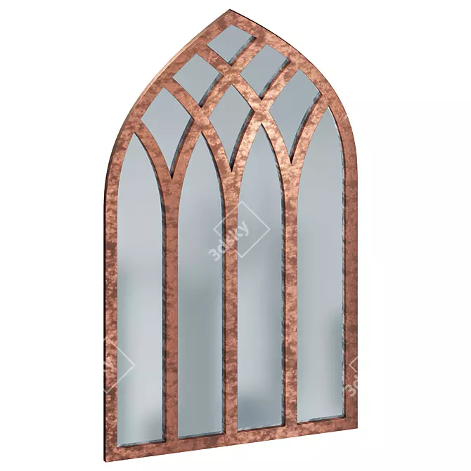 Cathedral Bronze Wall Mirror 3D model image 2