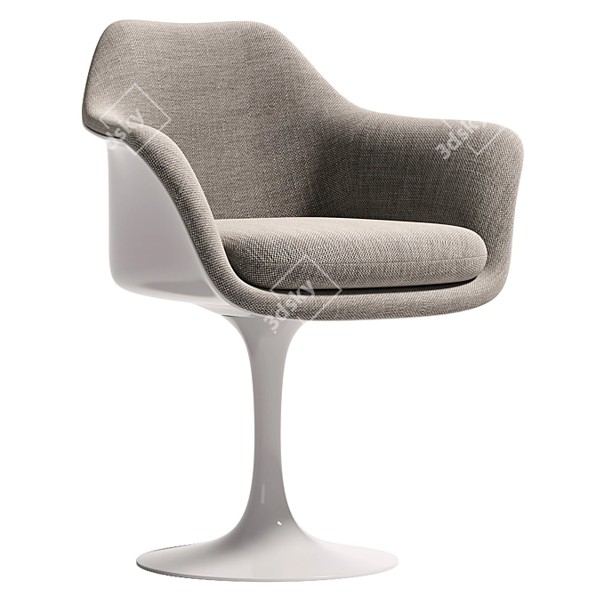 Elegant Swivel Tulip Armchair 3D model image 2