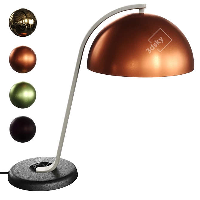 Sleek Cloche Table Lamp Design 3D model image 1