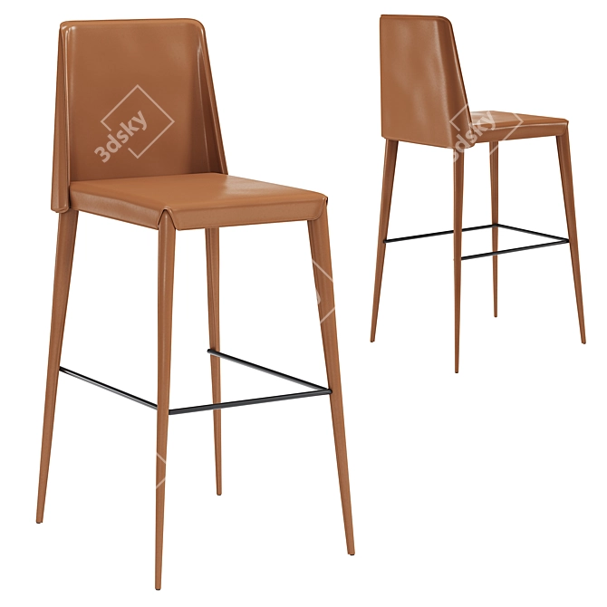 Jazz Bar Stool with Metal Legs 3D model image 1