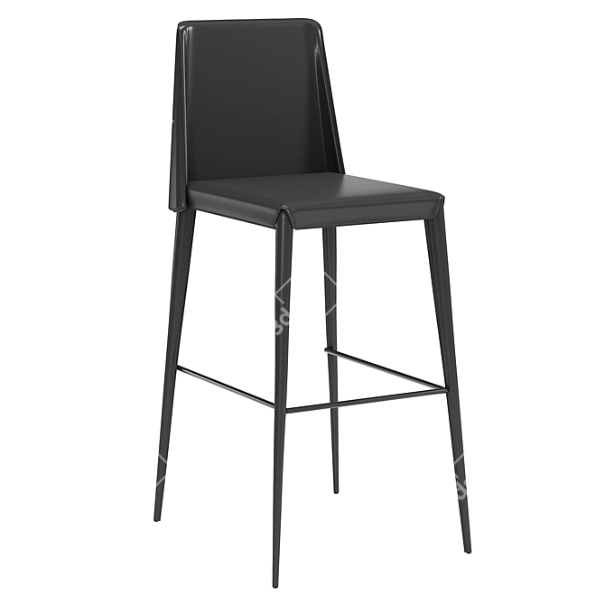 Jazz Bar Stool with Metal Legs 3D model image 2