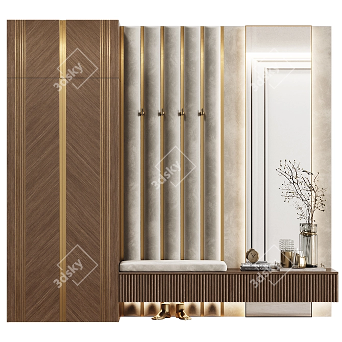 Modern Art Deco Entryway Set 3D model image 2