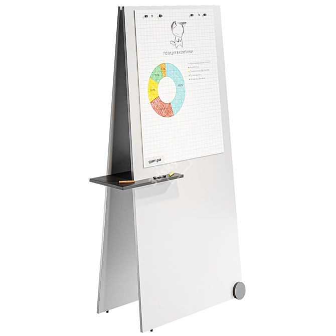 Customizable gumpo Flipchart Stand 3D model image 2