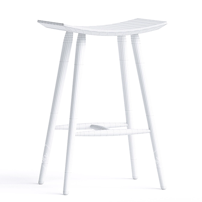 Sleek Ash Wood Barstool Classic 3D model image 6