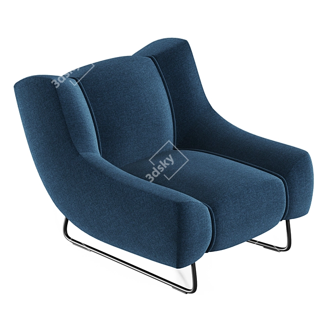 Modern Scandinavian Design Armchair 3D model image 1