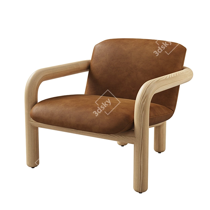 Modern Benson Leather Chair Elegant 3D model image 4