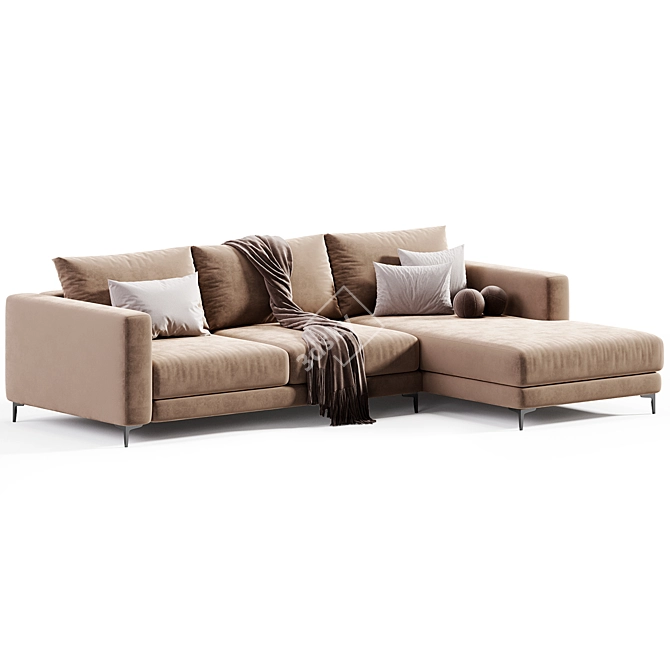 Modern Folding Sofa for Comfort 3D model image 2