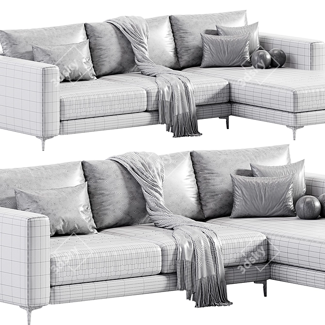 Modern Folding Sofa for Comfort 3D model image 5