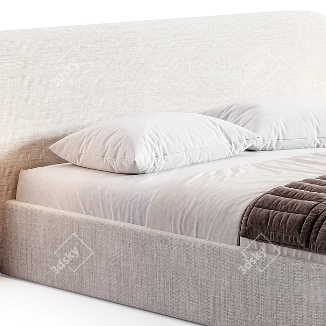 Elegant Queen Bed Frame Design 3D model image 5