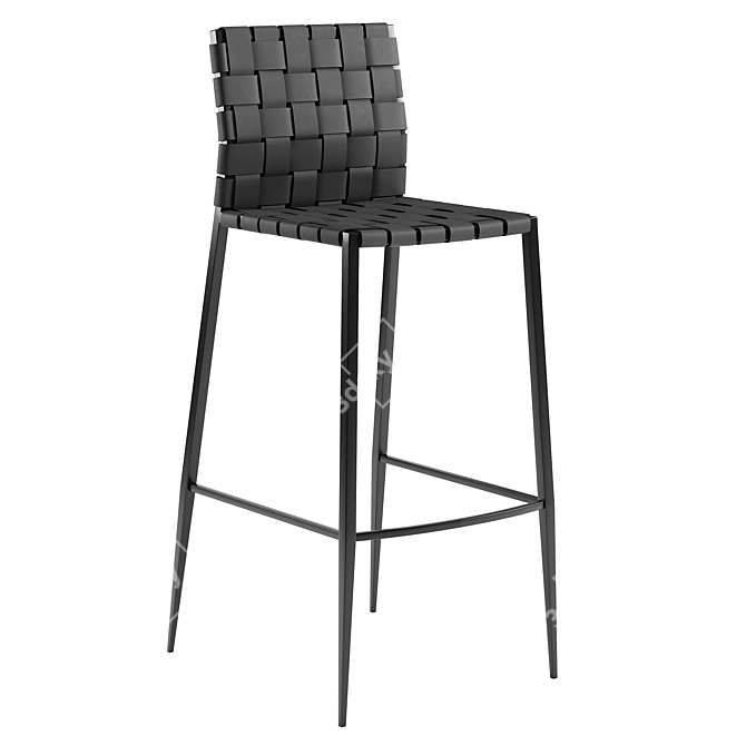 Hugge Bar Stool Metal Legs 3D model image 3