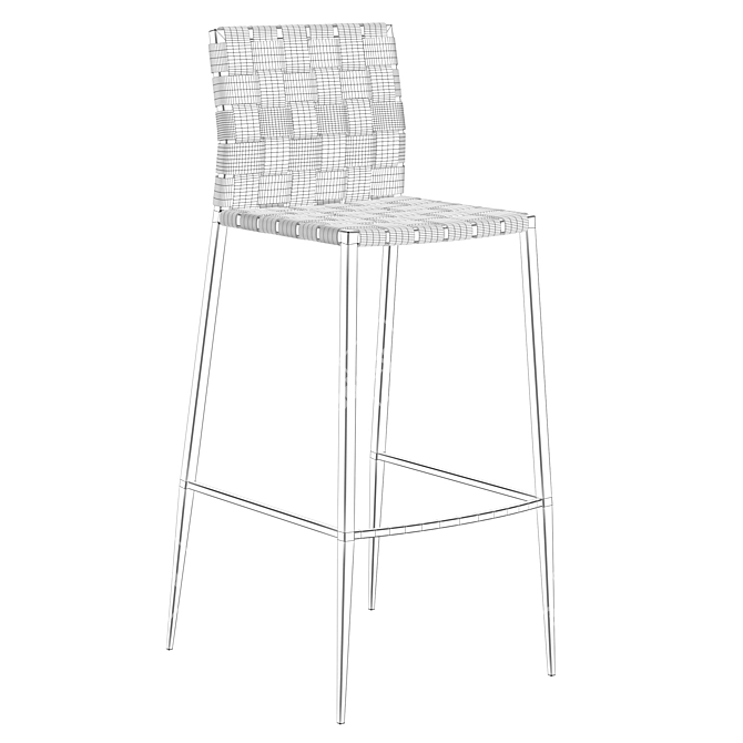 Hugge Bar Stool Metal Legs 3D model image 4