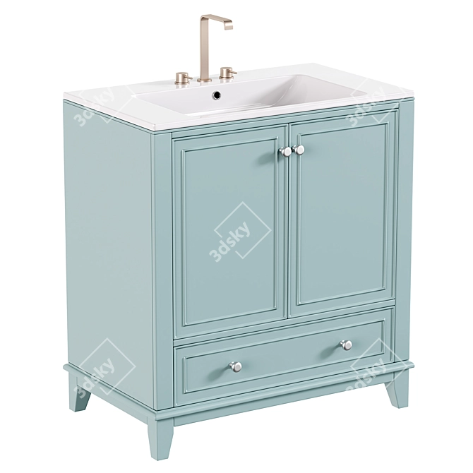 30" Ceramic Sink Top Vanity 3D model image 1