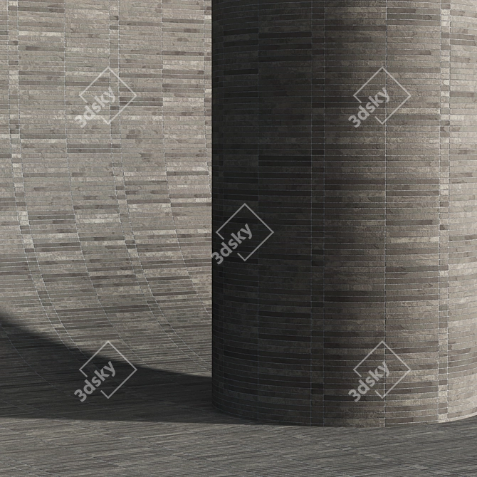 Sleek Long Brick Cladding 3D model image 6