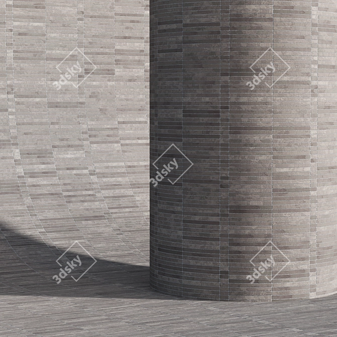 Sleek Long Brick Cladding 3D model image 13