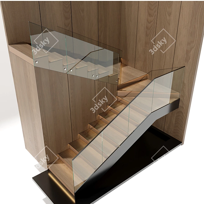 320cm Modern Stairway Design 3D model image 3